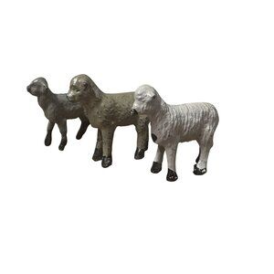 Vintage Lead Figures 3 Tiny Sheep 1950s Vintage Lead Toys 1" Tall England